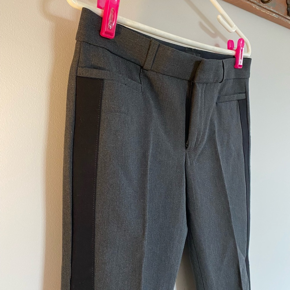 Banana Republic Sloan Slim Pant Grey with Black Tuxedo Stripe Size 4